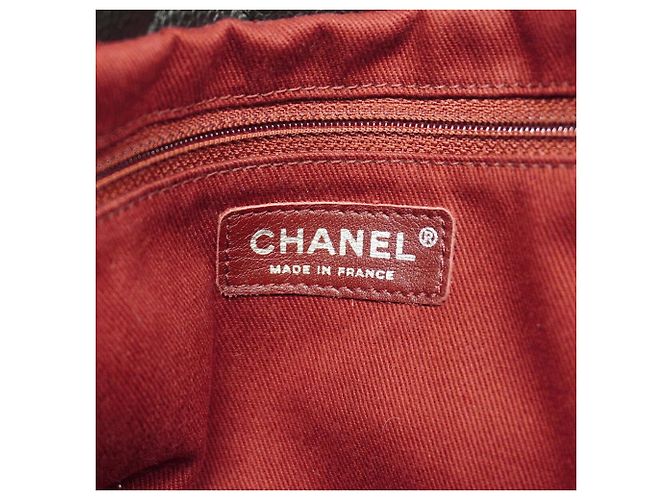Borsa Tote Chanel in pelle di vitello grana nera Nero - vista 5