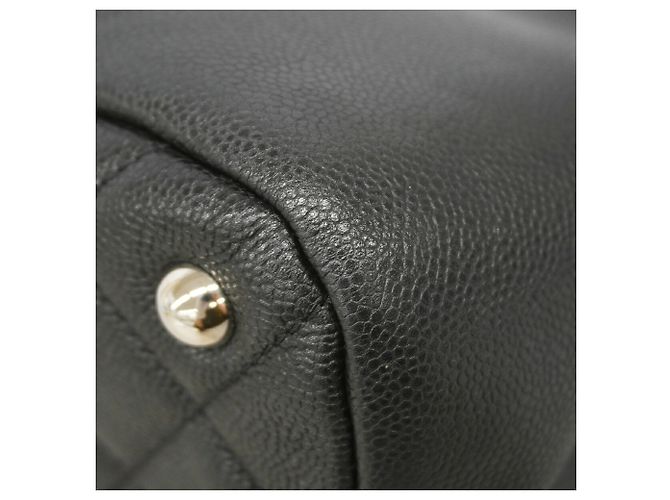 Borsa Tote Chanel in pelle di vitello grana nera Nero - vista 6