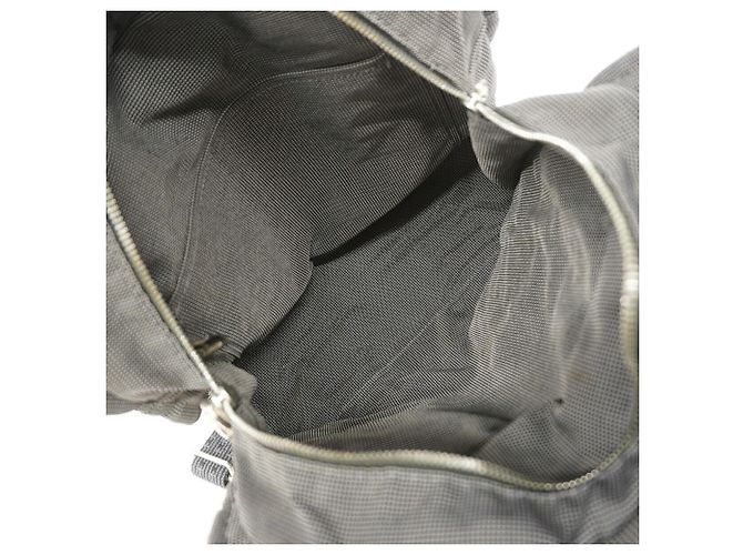 Hermès Mochila Hermes de nailon gris Castaño - vista 4