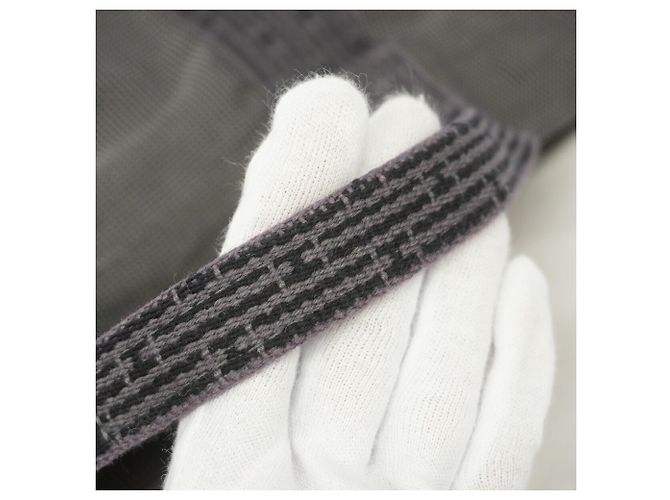Hermès Mochila Hermes de nailon gris Castaño - vista 8