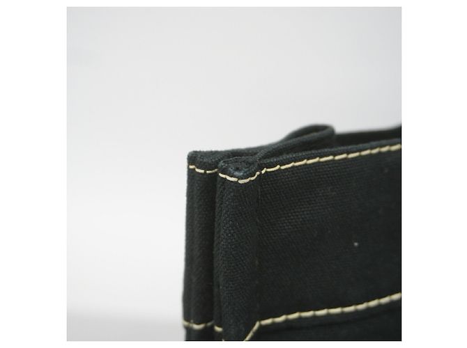 Hermès Bolso Tote Hermes Deauville MM Canvas Negro - vista 7