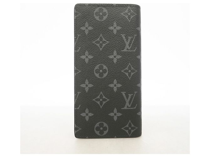 Louis Vuitton Monogram Eclipse Portefeuille Brazza Long Wallet Preto - vista 6