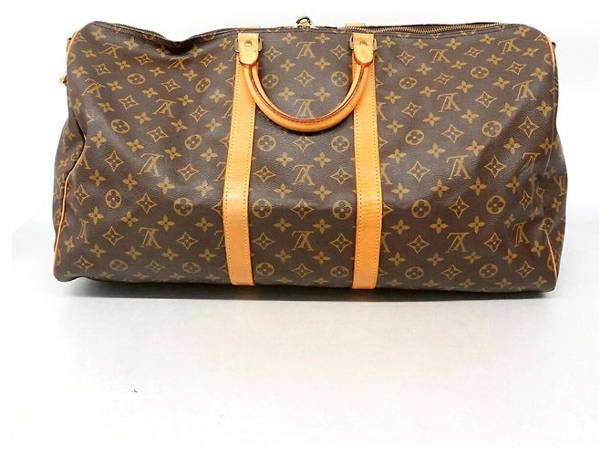 Louis Vuitton Brown Boston Monogram Keepall Bandoulière 55 Braun - Ansicht 13