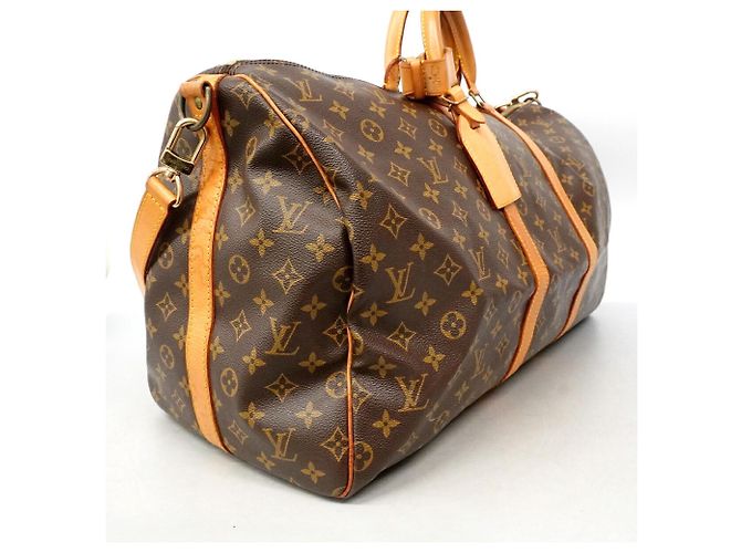 Louis Vuitton Brown Boston Monogram Keepall Bandoulière 55 Braun - Ansicht 2