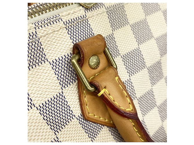 Borsa Louis Vuitton Damier Azur Speedy Bandoulière 25 Bianco - vista 10