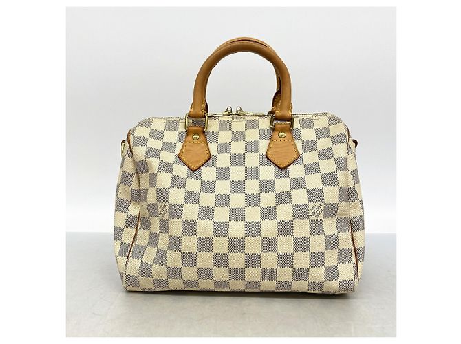 Borsa Louis Vuitton Damier Azur Speedy Bandoulière 25 Bianco - vista 11