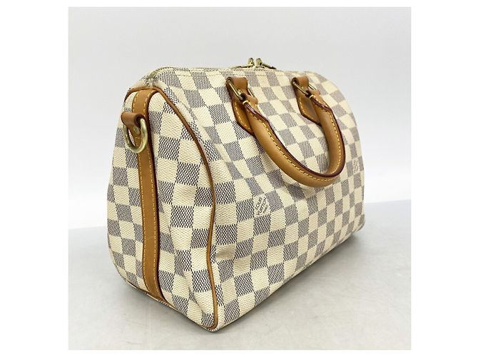 Borsa Louis Vuitton Damier Azur Speedy Bandoulière 25 Bianco - vista 2