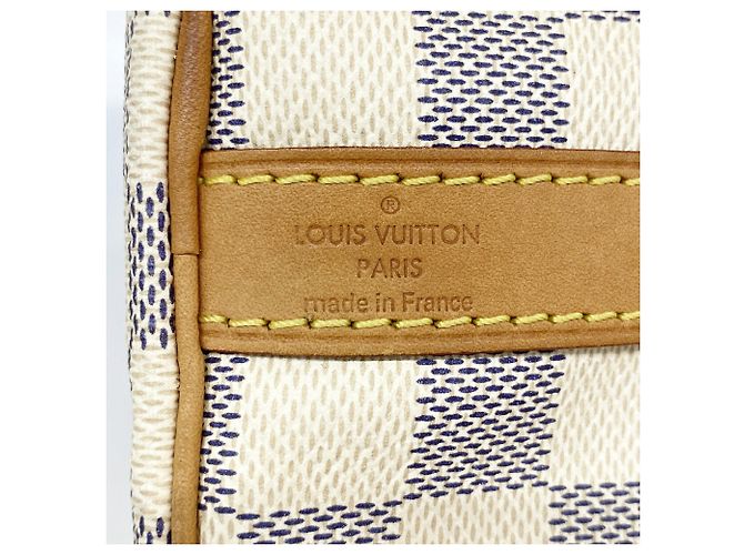 Borsa Louis Vuitton Damier Azur Speedy Bandoulière 25 Bianco - vista 5