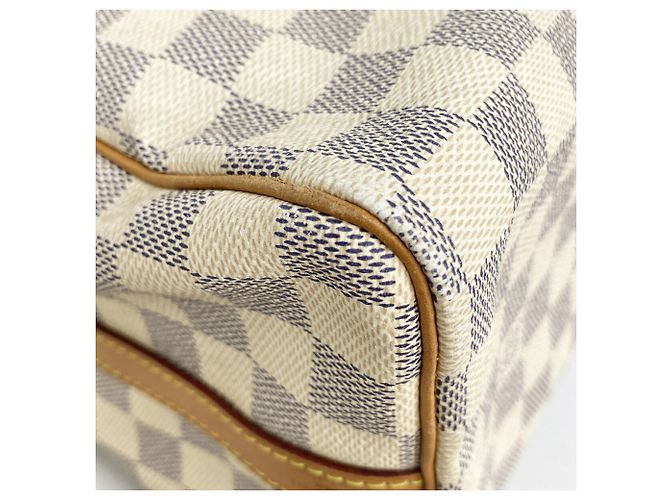 Borsa Louis Vuitton Damier Azur Speedy Bandoulière 25 Bianco - vista 7