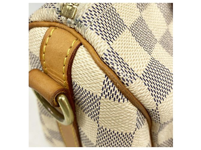 Borsa Louis Vuitton Damier Azur Speedy Bandoulière 25 Bianco - vista 9