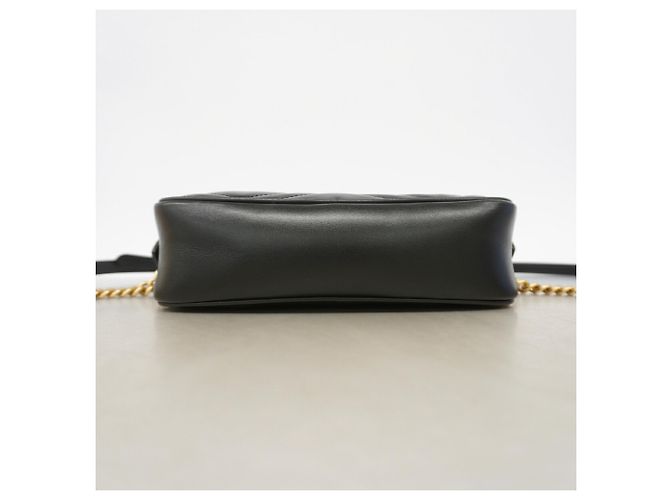 Borsa a tracolla in pelle Gucci GG Marmont Nero - vista 3