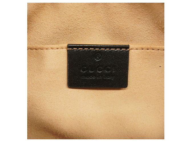 Borsa a tracolla in pelle Gucci GG Marmont Nero - vista 5