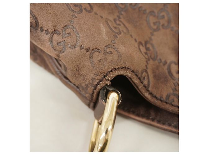Borsa a mano Gucci Guccissima in pelle marrone - vista 10