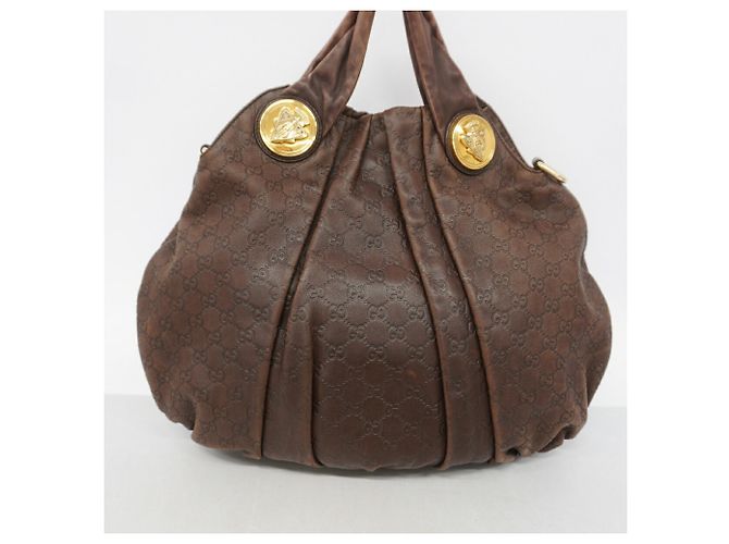 Borsa a mano Gucci Guccissima in pelle marrone - vista 11