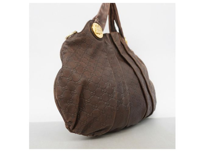Borsa a mano Gucci Guccissima in pelle marrone - vista 2