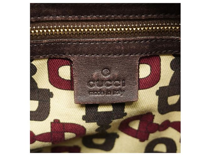 Borsa a mano Gucci Guccissima in pelle marrone - vista 5