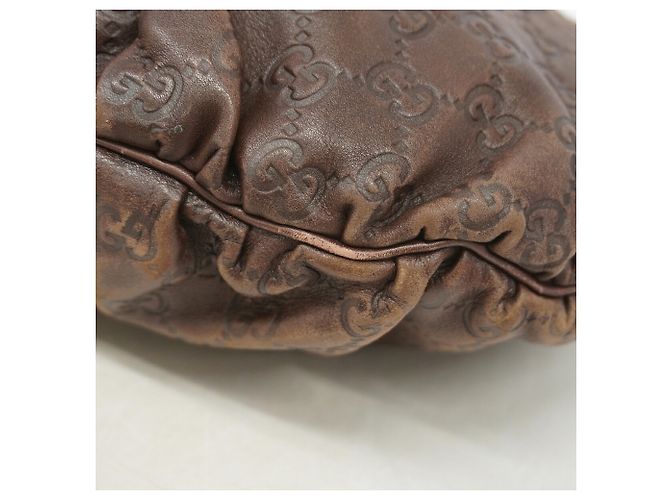 Borsa a mano Gucci Guccissima in pelle marrone - vista 6