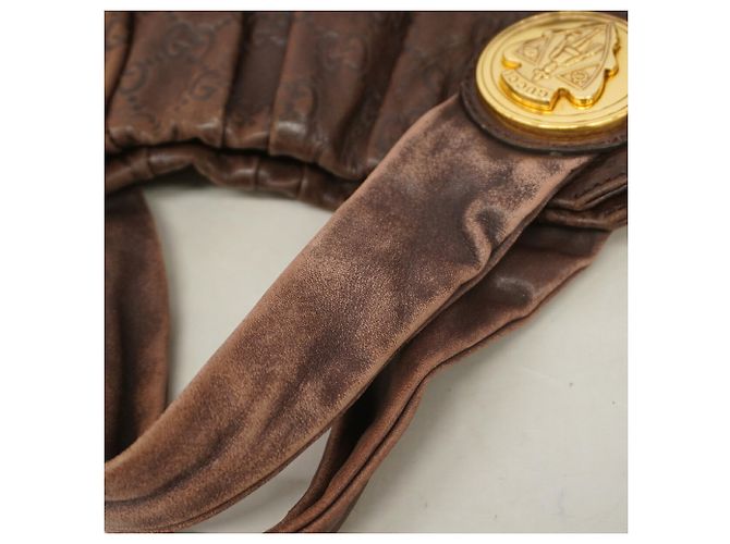 Borsa a mano Gucci Guccissima in pelle marrone - vista 7