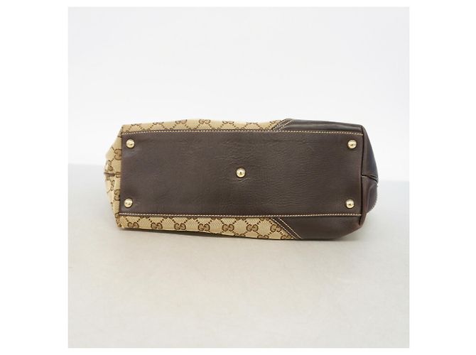 Borsa Tote Gucci in tela beige e marrone - vista 3