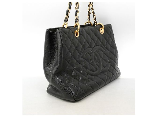 Borsa Tote Chanel in pelle di vitello martellata nera Nero - vista 2