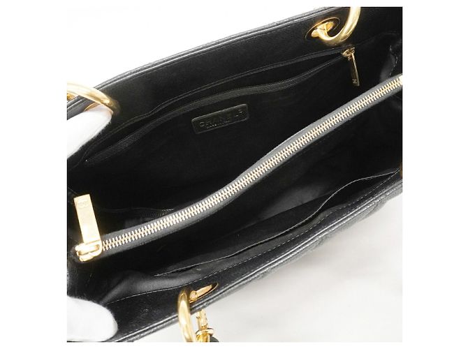 Borsa Tote Chanel in pelle di vitello martellata nera Nero - vista 4