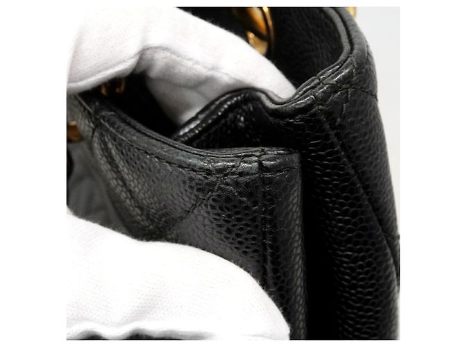 Borsa Tote Chanel in pelle di vitello martellata nera Nero - vista 6