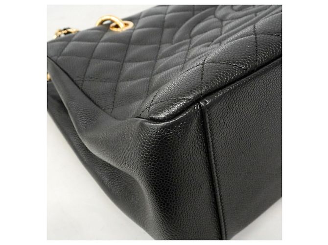 Borsa Tote Chanel in pelle di vitello martellata nera Nero - vista 7