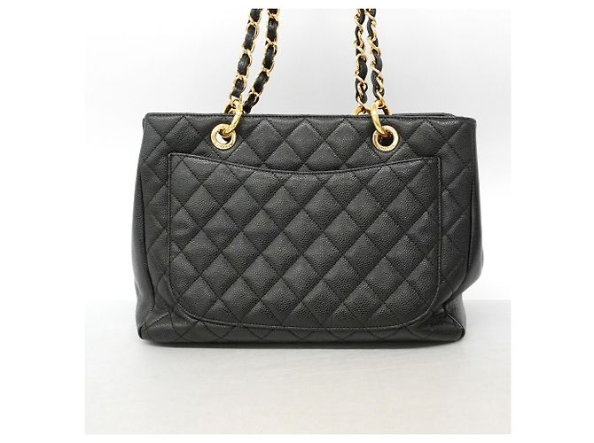 Borsa Tote Chanel in pelle di vitello martellata nera Nero - vista 9