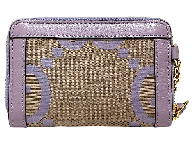 Tarjetero Gucci Jumbo GG Beige Púrpura - vista 2