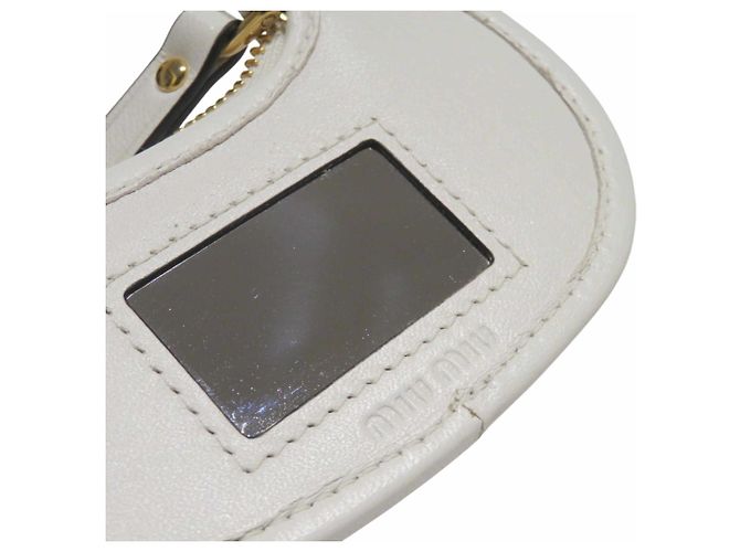 Portachiavi Miu Miu Wonder Leather Trick Bianco - vista 3