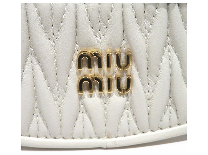 Portachiavi Miu Miu Wonder Leather Trick Bianco - vista 4