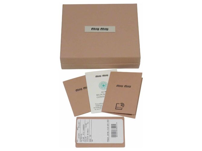 Portachiavi Miu Miu Wonder Leather Trick Bianco - vista 5
