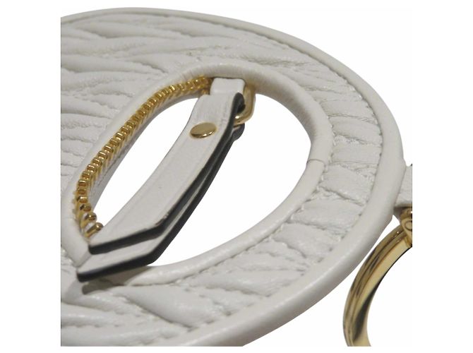 Portachiavi Miu Miu Wonder Leather Trick Bianco - vista 7