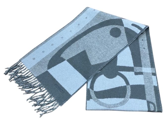 Hermès Estola Hermes Lady Steady Go en cashmere azul - vista 8