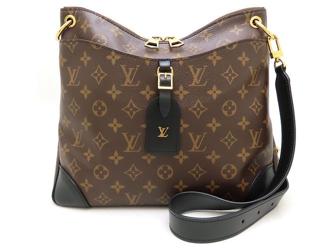 Bolsa de Ombro Louis Vuitton Monogram Odeon NM MM Marrom Preto - vista 2