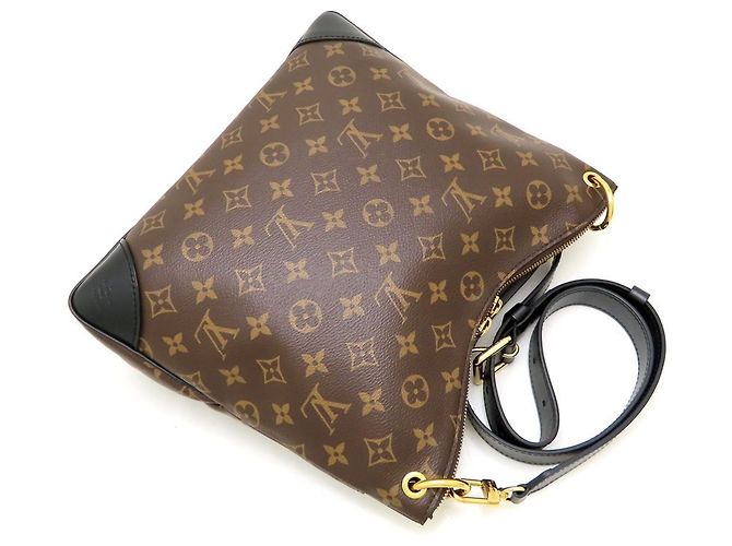 Bolsa de Ombro Louis Vuitton Monogram Odeon NM MM Marrom Preto - vista 5