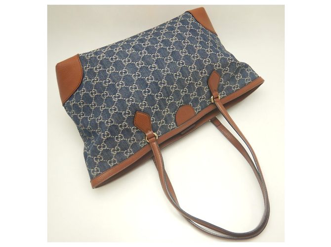 Borsa Tote Gucci Ophidia Marrone Blu - vista 3