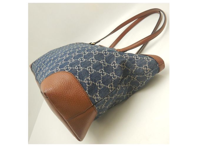Borsa Tote Gucci Ophidia Marrone Blu - vista 4