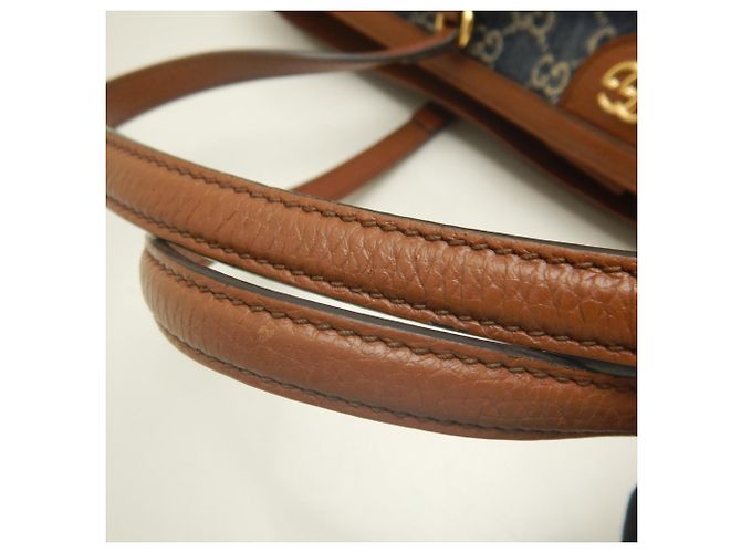 Borsa Tote Gucci Ophidia Marrone Blu - vista 9