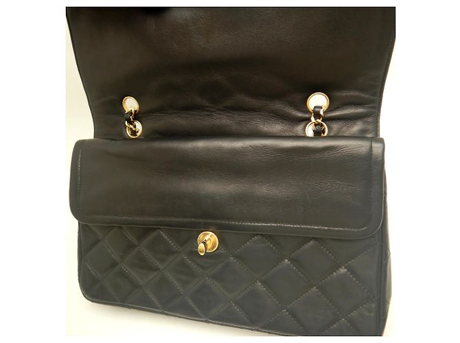 Bolsa de Ombro Chanel Double Flap com Corrente Preto - vista 20