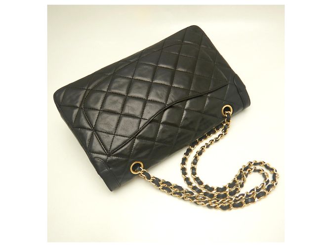 Bolsa de Ombro Chanel Double Flap com Corrente Preto - vista 3