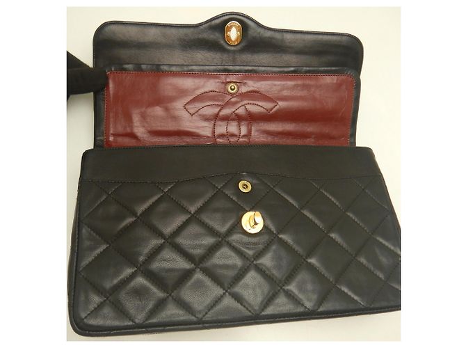 Bolsa de Ombro Chanel Double Flap com Corrente Preto - vista 6