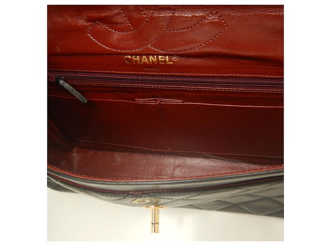 Bolsa de Ombro Chanel Double Flap com Corrente Preto - vista 7