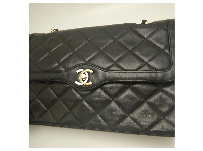 Bolsa de Ombro Chanel Double Flap com Corrente Preto - vista 8