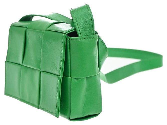 Bottega Veneta Cassette Maxi Intrecciato Leather Extra Mini Verde - vista 3