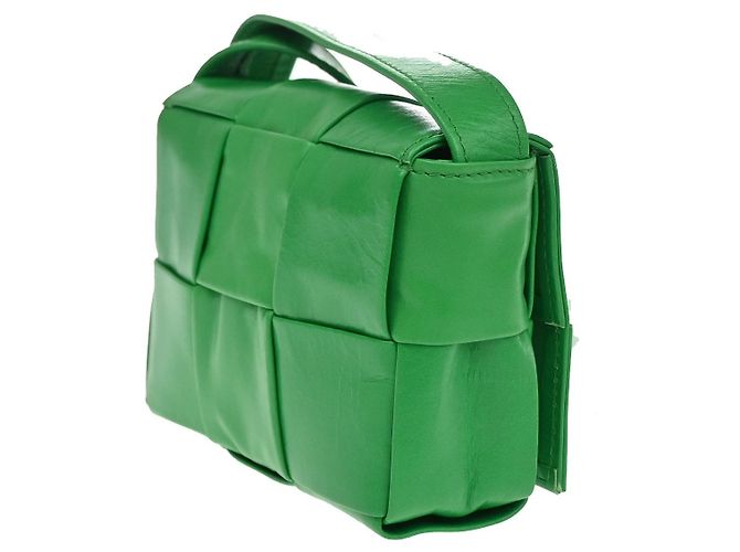 Bottega Veneta Cassette Maxi Intrecciato Leather Extra Mini Verde - vista 4