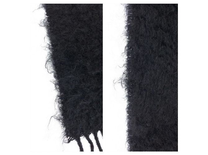 Estola LOEWE Anagram em lã e mohair preta e castanha Marrom Preto - vista 5