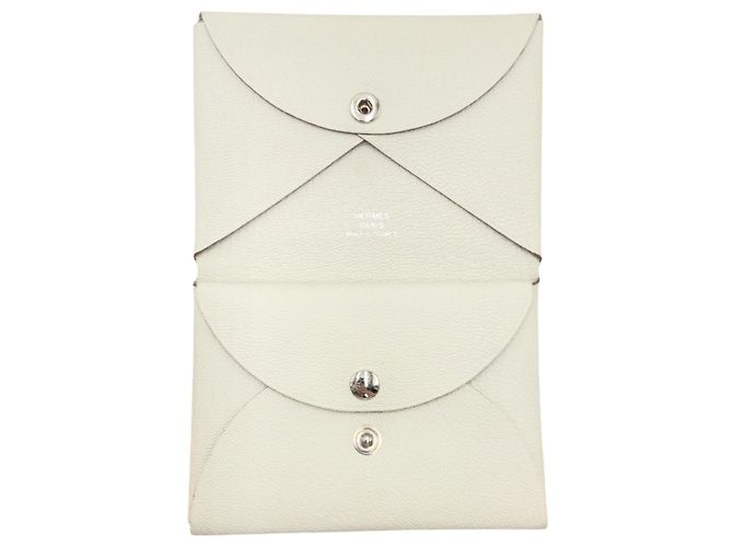 Hermès Tarjetero Hermes en piel Epsom Beige - vista 4