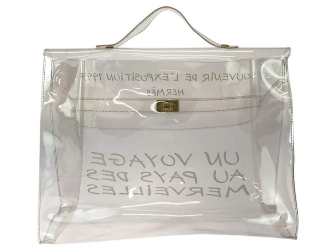 Hermès Sac à main Hermes Kelly Vinyl Blanc - vue 2