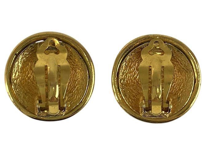 Chanel Vintage Coco Mark vergoldete Clip-Ohrringe Golden - Ansicht 2
